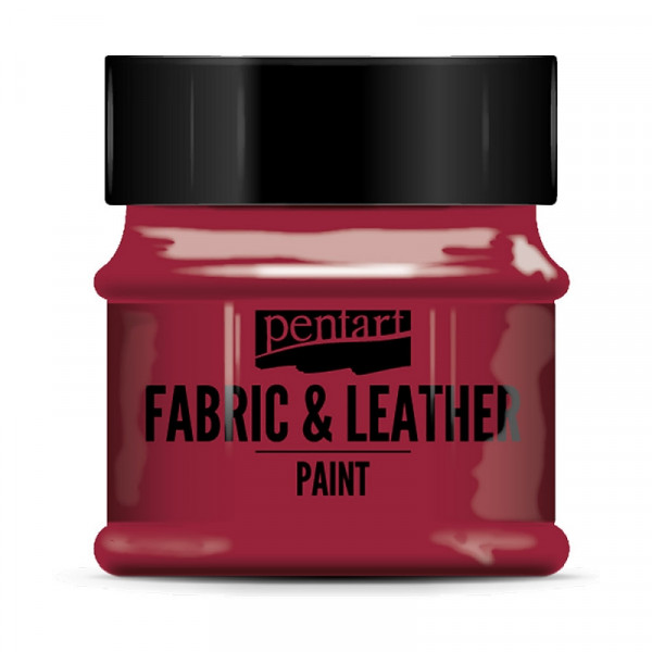 Краски д/текстиля Pentart Fabric & Leather paint красный, 50 мл, банка