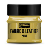 Краски д/текстиля Pentart Fabric & Leather paint золото, 50 мл, банка Краски д/текстиля Pentart Fabric & Leather paint золото, 50 мл, банка