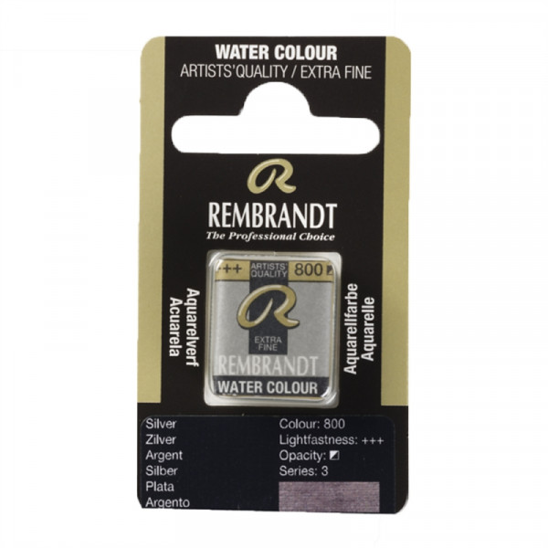 Краски акварельные Rembrandt 800 серебро, кювета