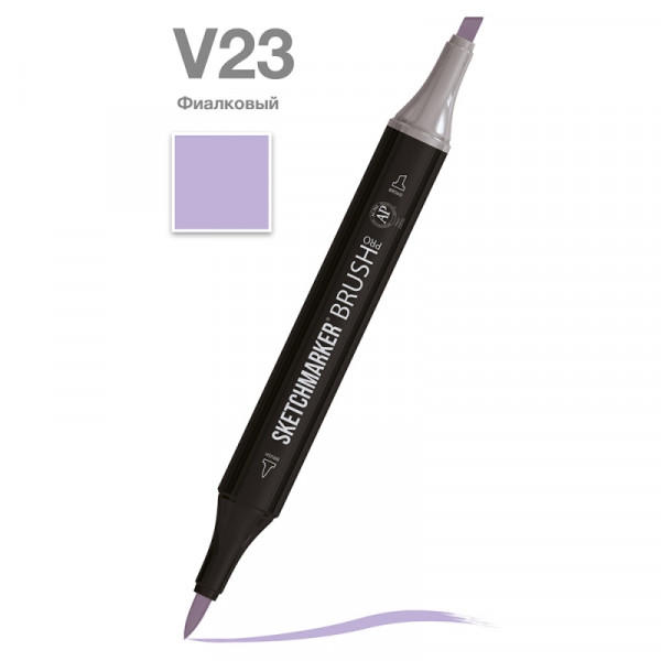 Маркер перм., худ. Sketchmarker Brush двусторонний, V23, фиалковый Маркер перм., худ. Sketchmarker Brush двусторонний, V23, фиалковый
