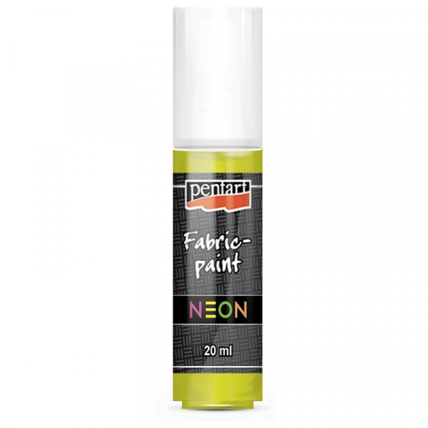 Краски д/текстиля Pentart Fabric paint neon желтый, 20 мл, банка