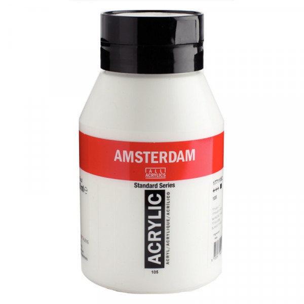 Краски акриловые Amsterdam 105 белила титановые, 1000 мл., банка