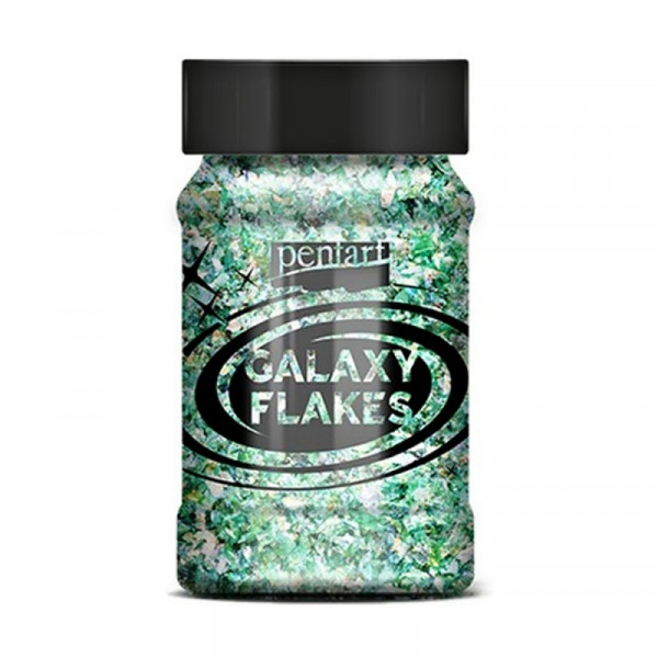 Хлопья декоративные Pentart Galaxy Flakes 15 гр, зеленый Сатурн