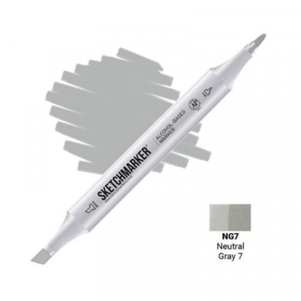 Маркер перм., худ. Sketchmarker двухсторонний, NG7 серый нейтральный 7 Маркер перм., худ. Sketchmarker двухсторонний, NG7 серый нейтральный 7