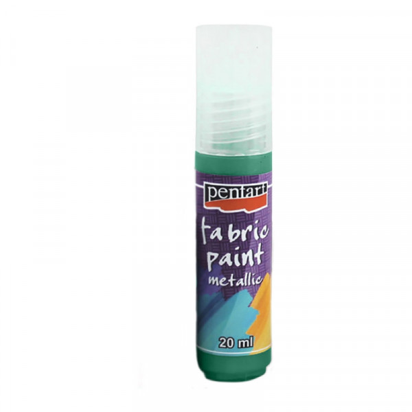 Краски д/текстиля Pentart Fabric paint metallic бирюзово-зеленый, 20 мл, банка