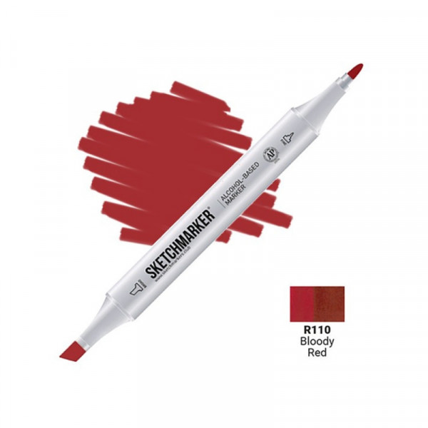 Маркер перм., худ. Sketchmarker двусторонний, R110, красный кровавый Маркер перм., худ. Sketchmarker двусторонний, R110, красный кровавый