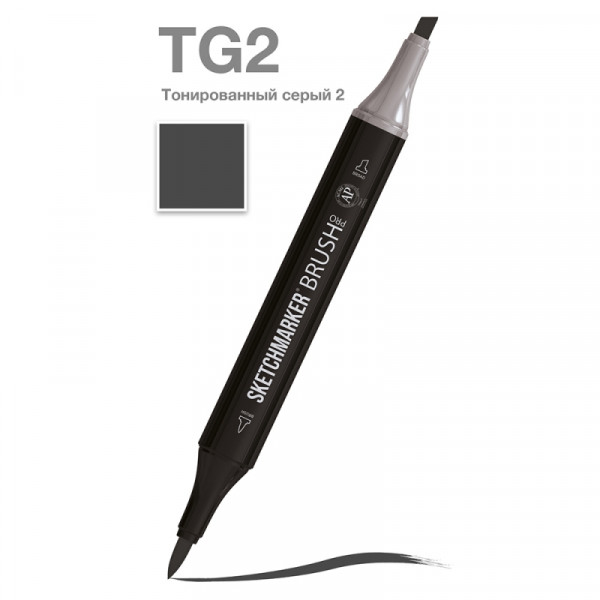 Маркер перм., худ. Sketchmarker Brush двусторонний, TG2, тонированный серый 2 Маркер перм., худ. Sketchmarker Brush двусторонний, TG2, тонированный серый 2