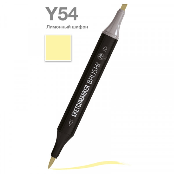 Маркер перм., худ. Sketchmarker Brush двусторонний, Y54, лимонный шифон Маркер перм., худ. Sketchmarker Brush двусторонний, Y54, лимонный шифон