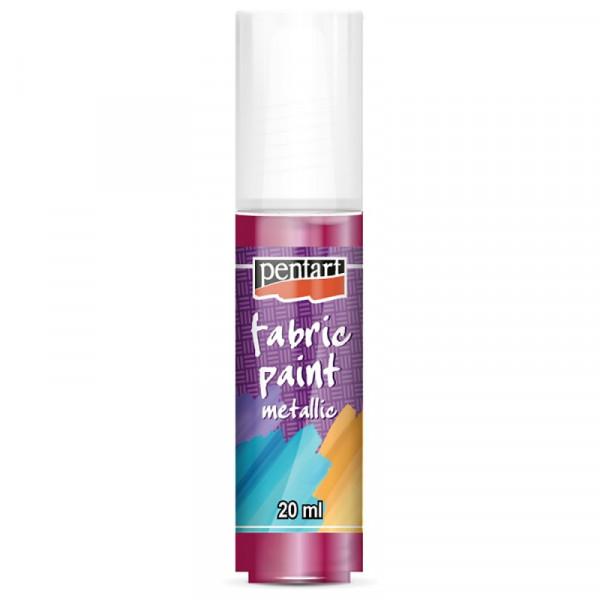Краски д/текстиля Pentart Fabric paint metallic розовый, 20 мл, банка