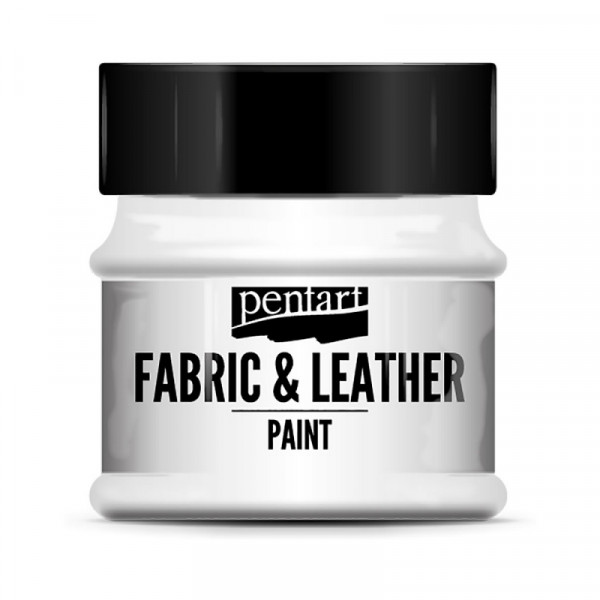 Краски д/текстиля Pentart Fabric & Leather paint белый, 50 мл, банка Краски д/текстиля Pentart Fabric & Leather paint белый, 50 мл, банка